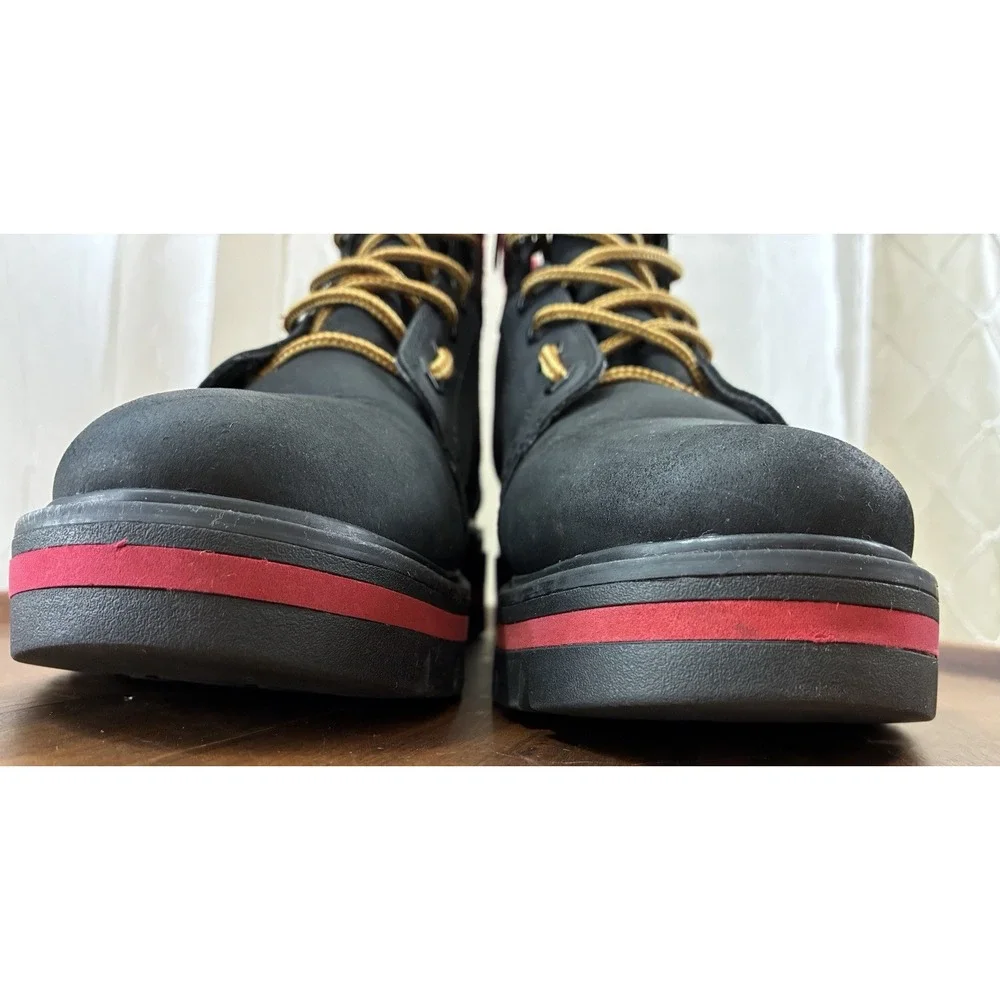 Timberland Black Red High Top Fur‎ Platform Boots for Women's Size 6, A2MBX 001